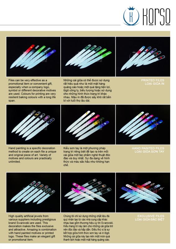 Korso Glass Nail Files Glass Nail Files Leaflet Korso